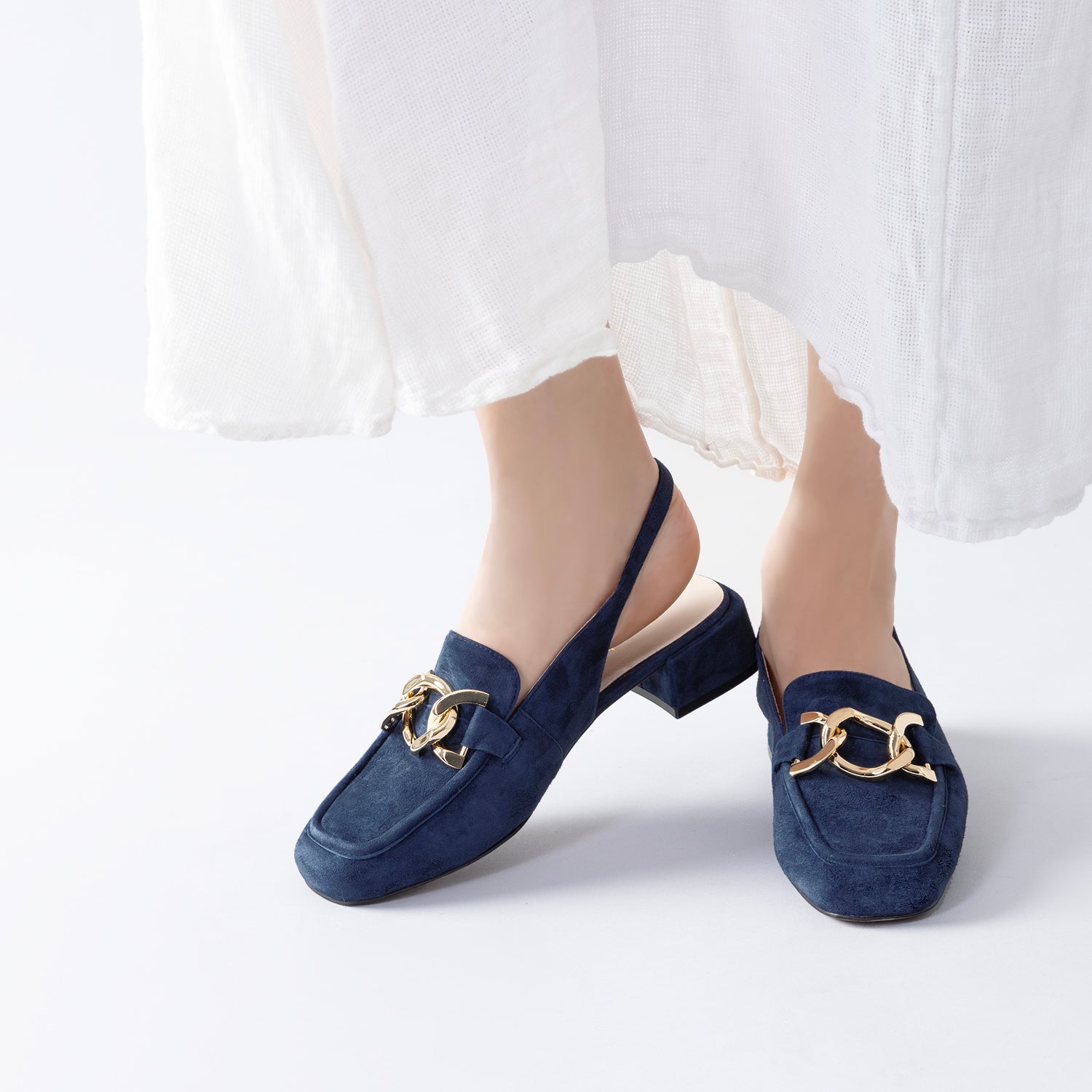 Boston Loafer Slingback 35mm | Midnight suede