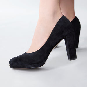 Brooke Platform Heel 95mm | Black suede
