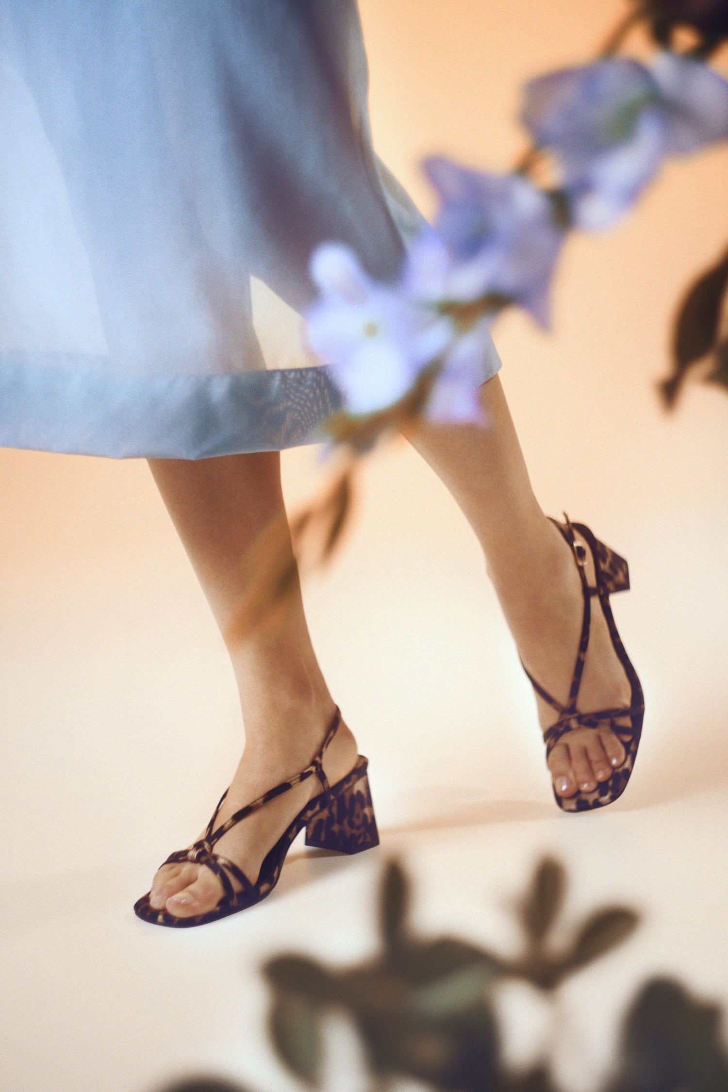 Cici Sandal Heel | Leopard Print Satin