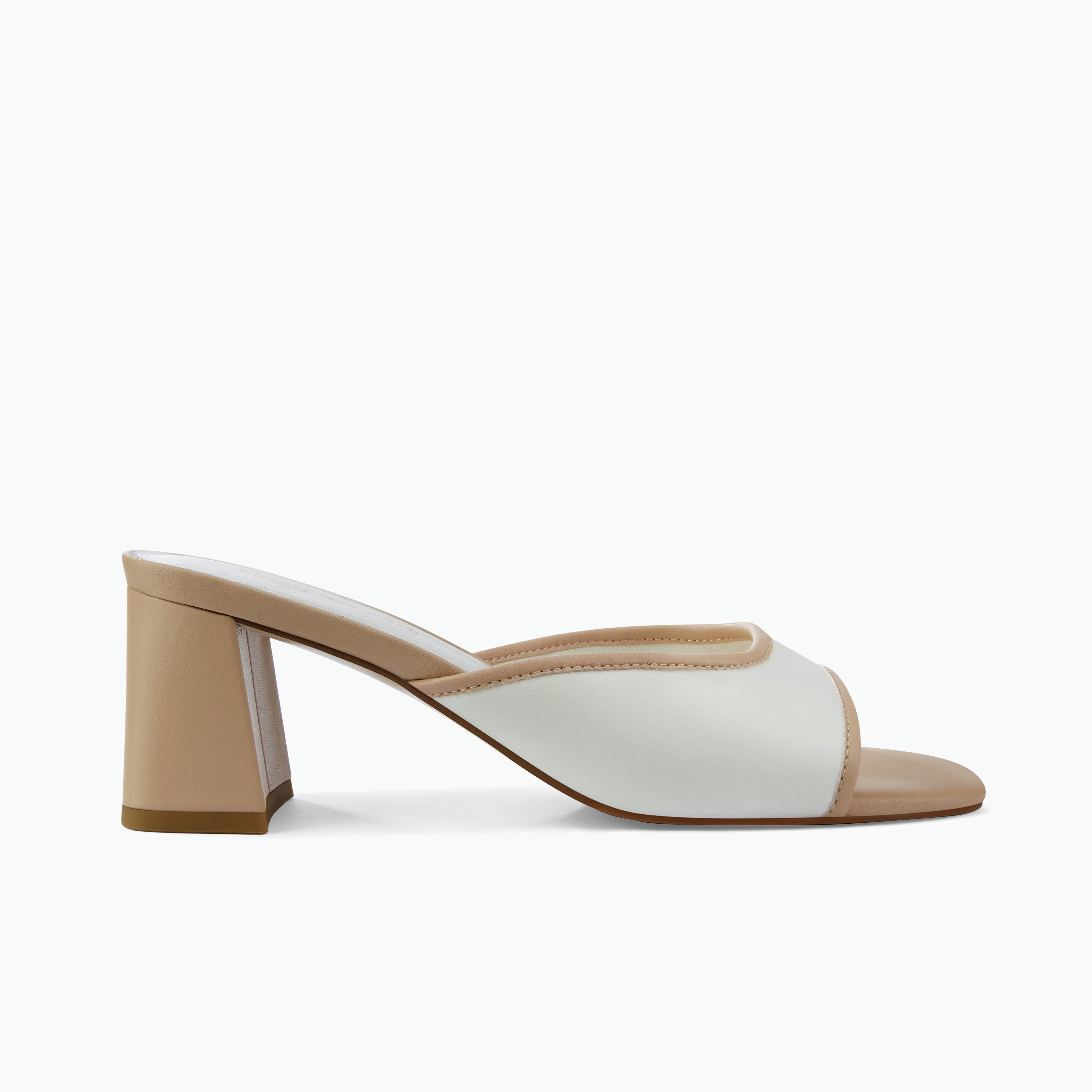 Connie Sandal Heel | Cream/Nude Leather
