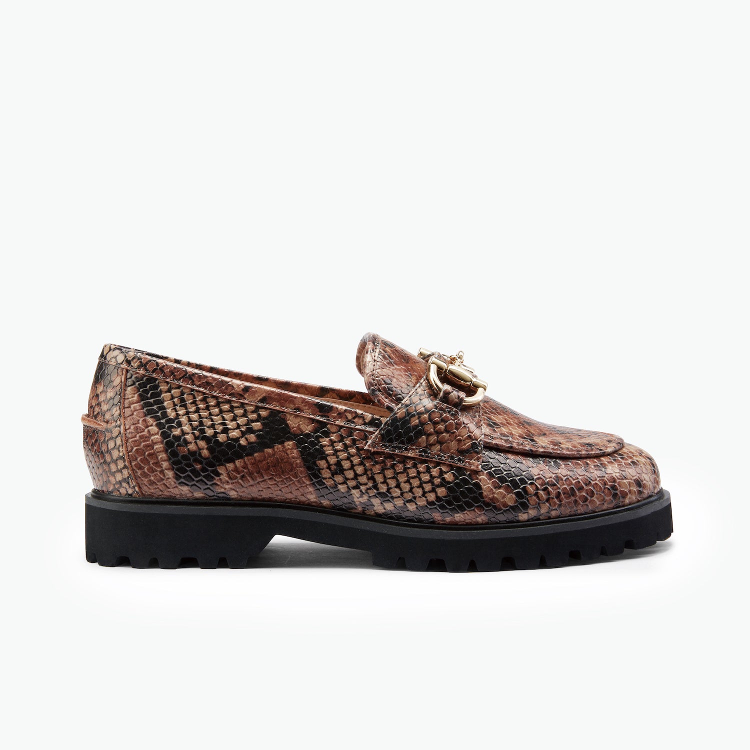 Denzel Loafer Brown Snake Print Women's Loafers | Nicole Rebstock NZ