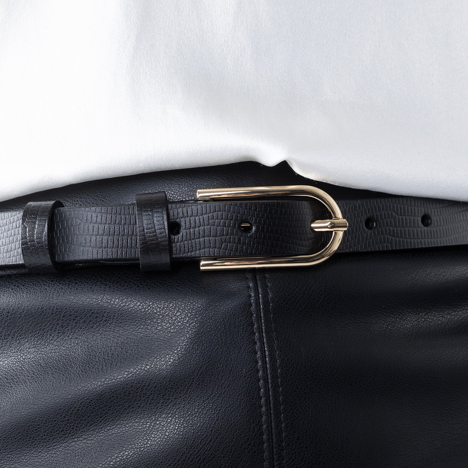 Element Leather Belt 19mm | gold black lizard print