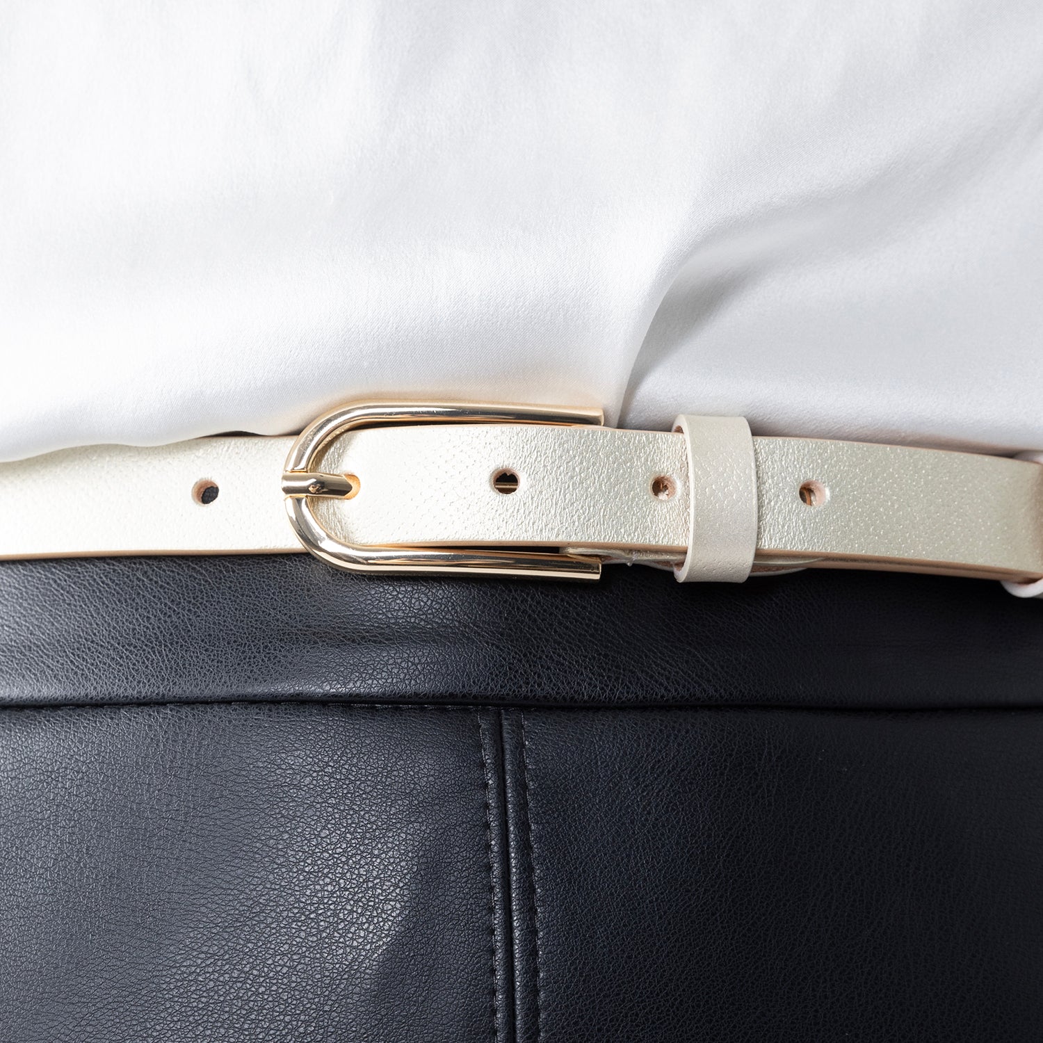 Element Leather Belt 19mm | gold champagne pebble