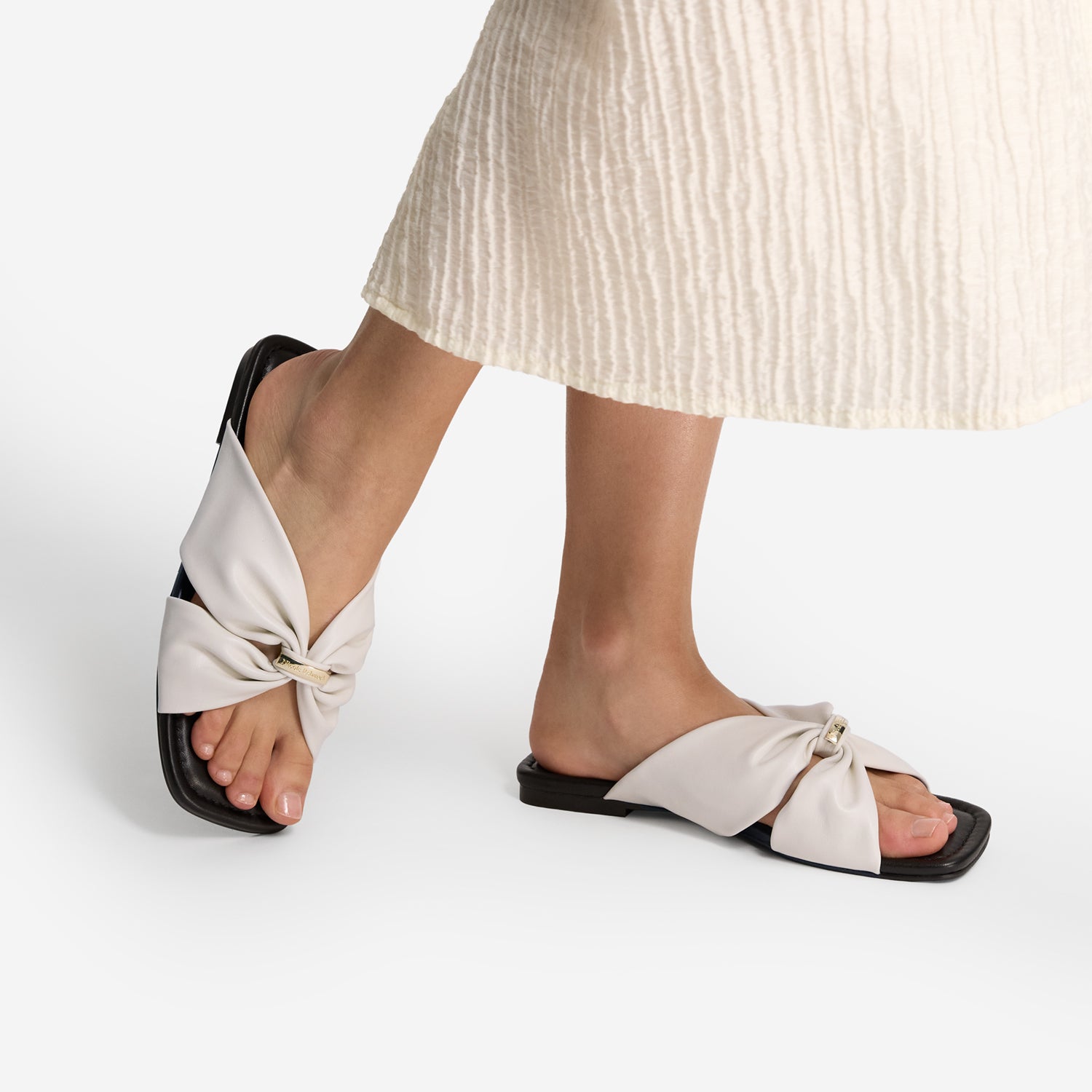 Fleur Slide Sandal | Ivory Leather