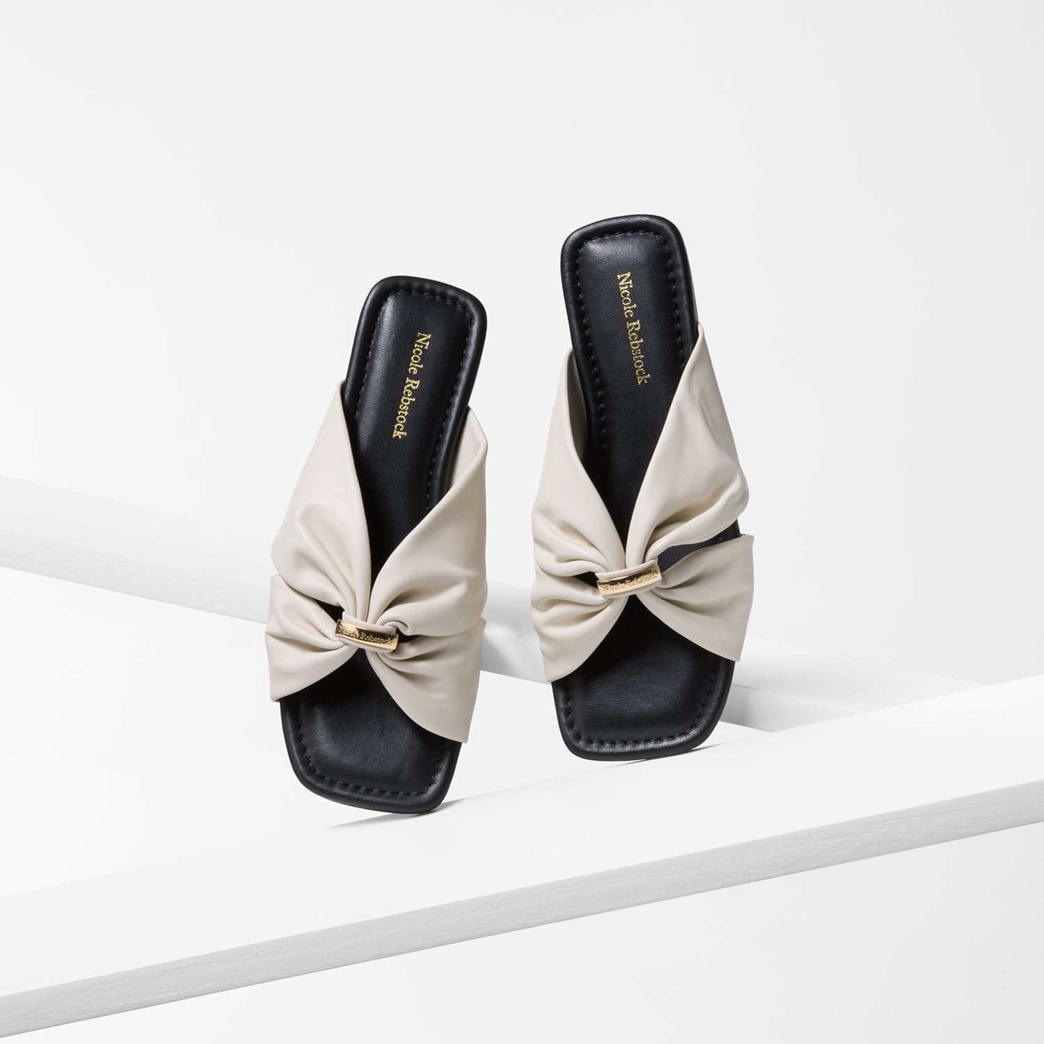 Fleur Slide Sandal | Ivory Leather
