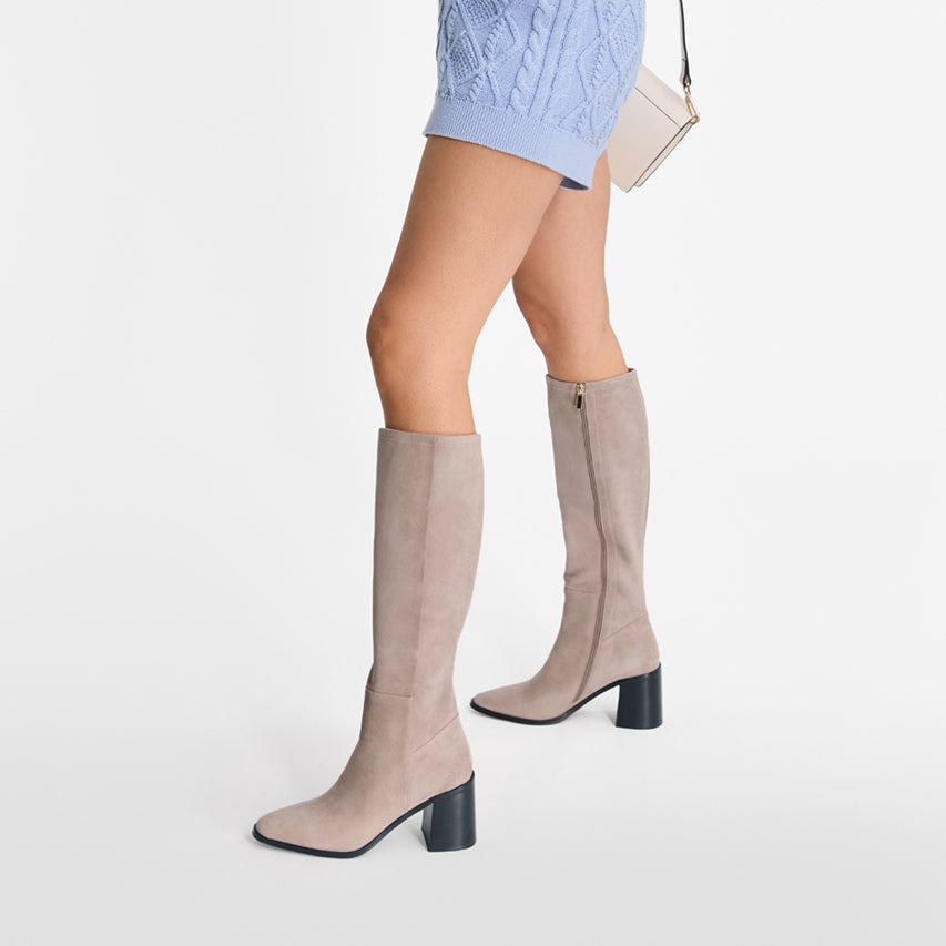 Havana Knee High Boot Taupe Suede