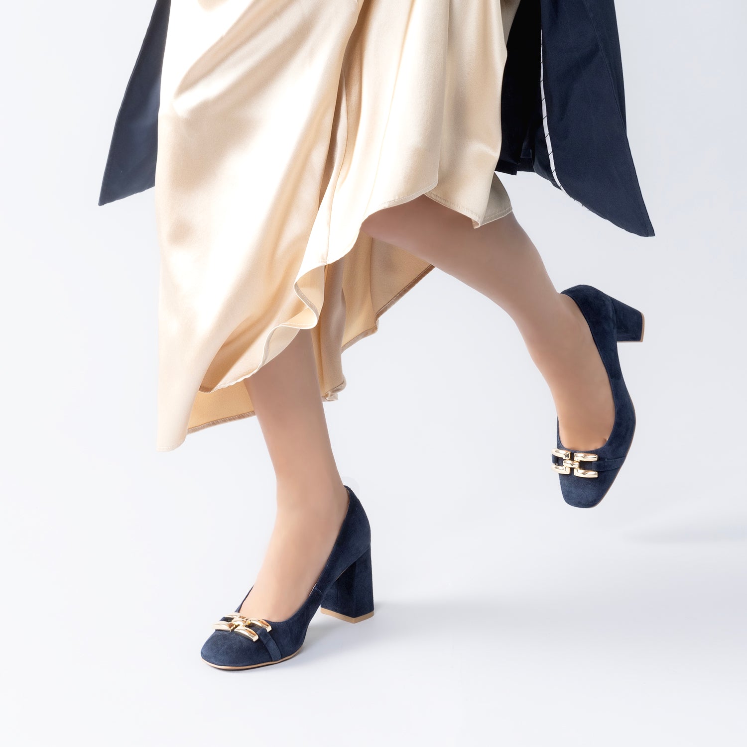 Jolie Pump Heel 75mm | Navy suede