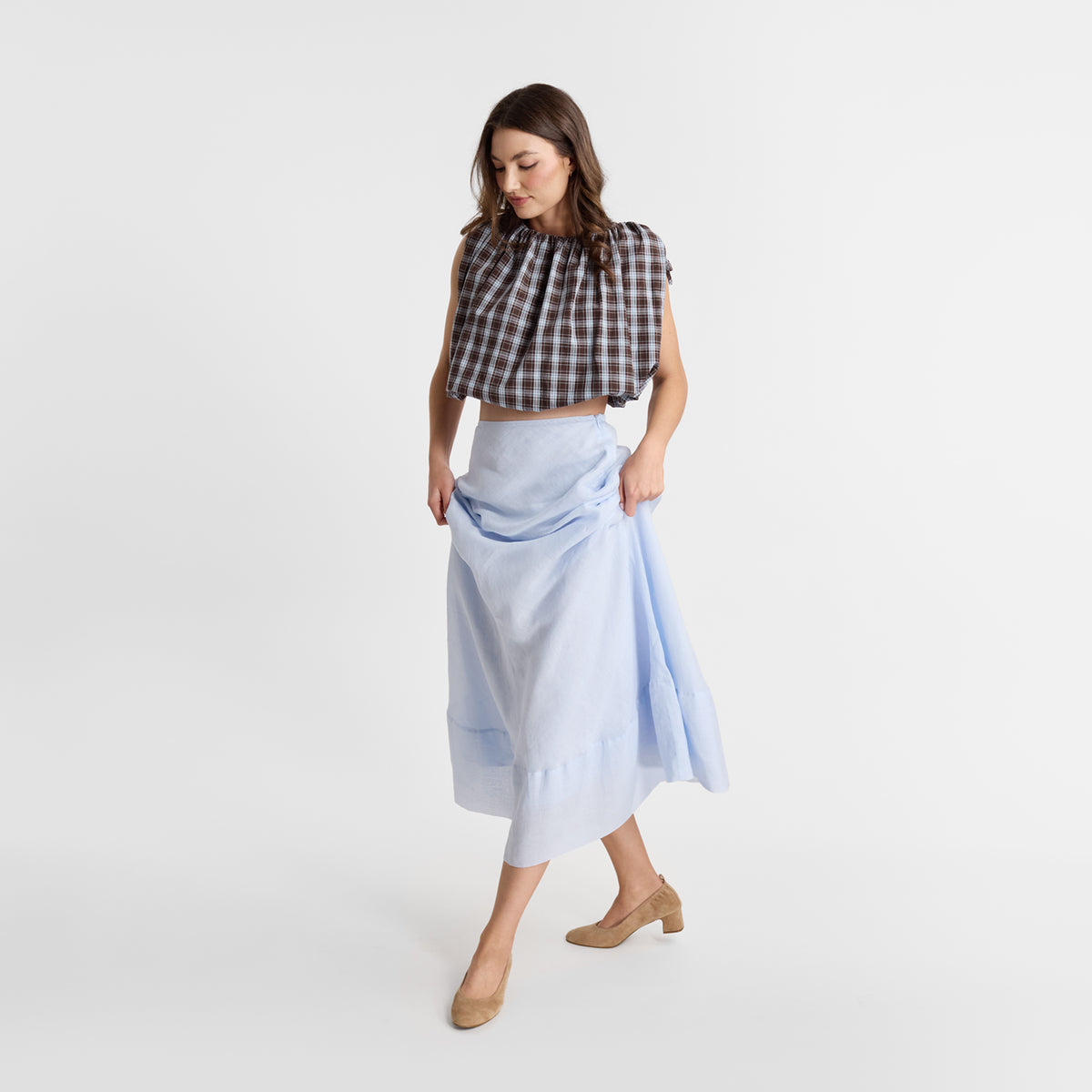Model wearing Kendall heels by Nicole Rebstock