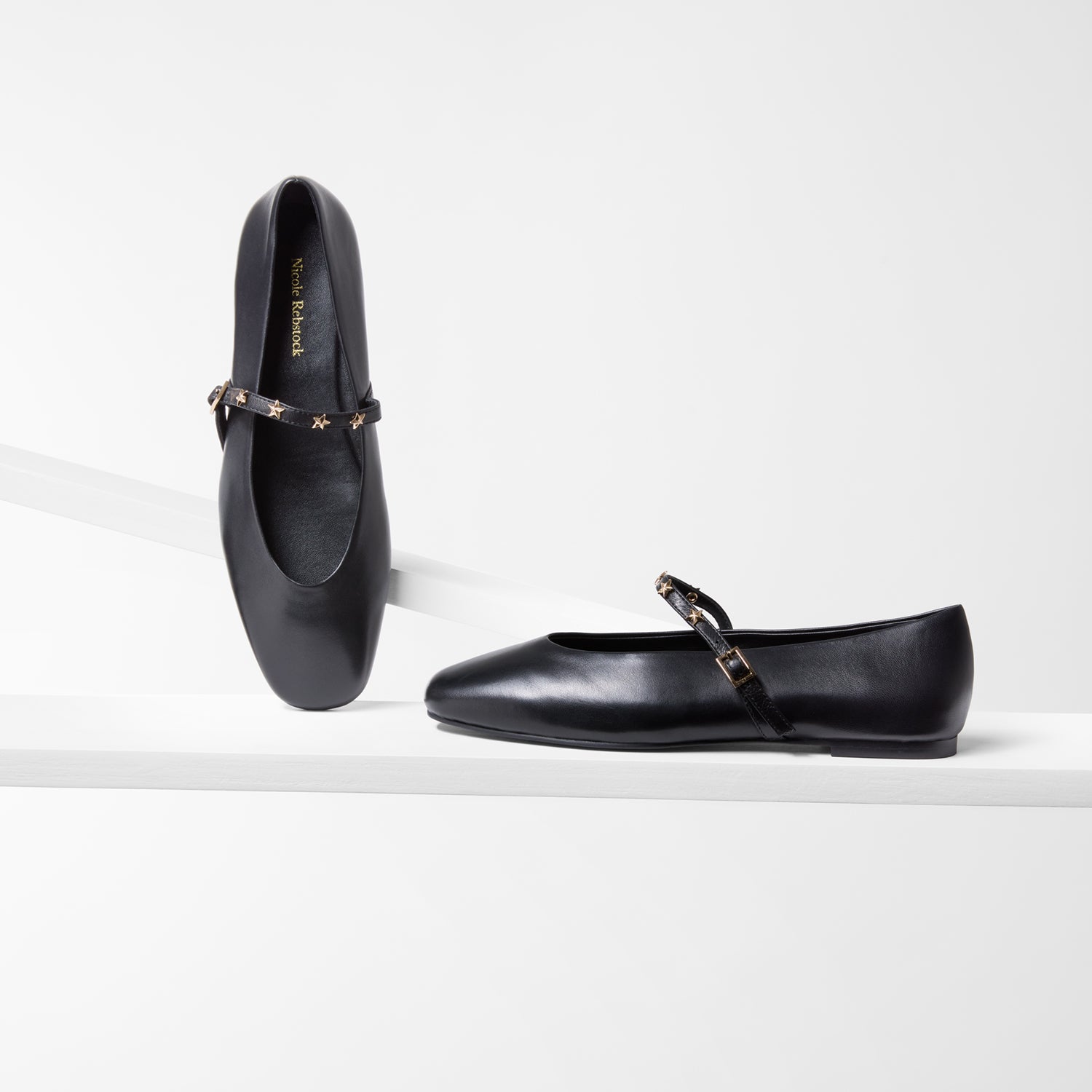 Khloe Flat | Black Leather