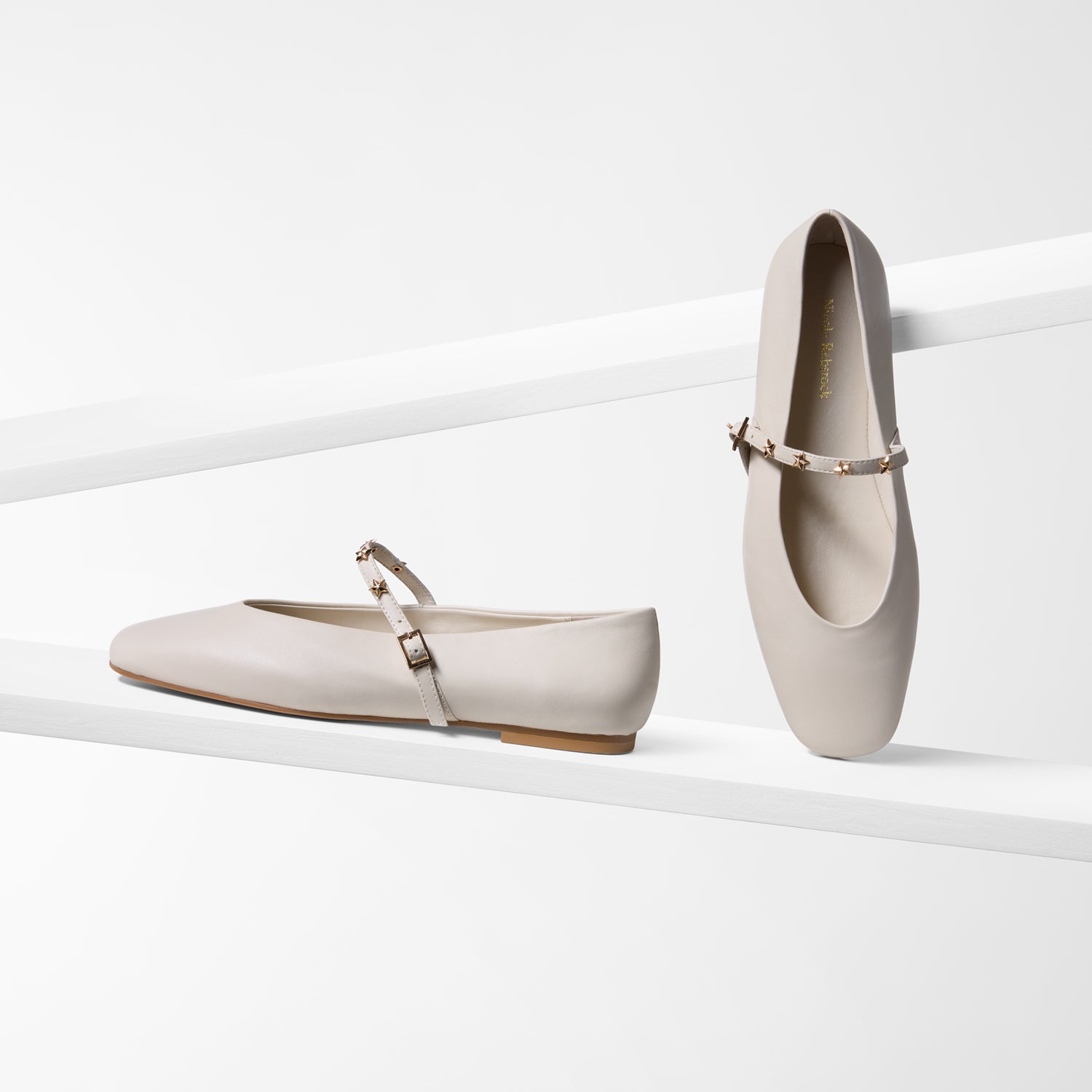Khloe Flat | Ivory Leather