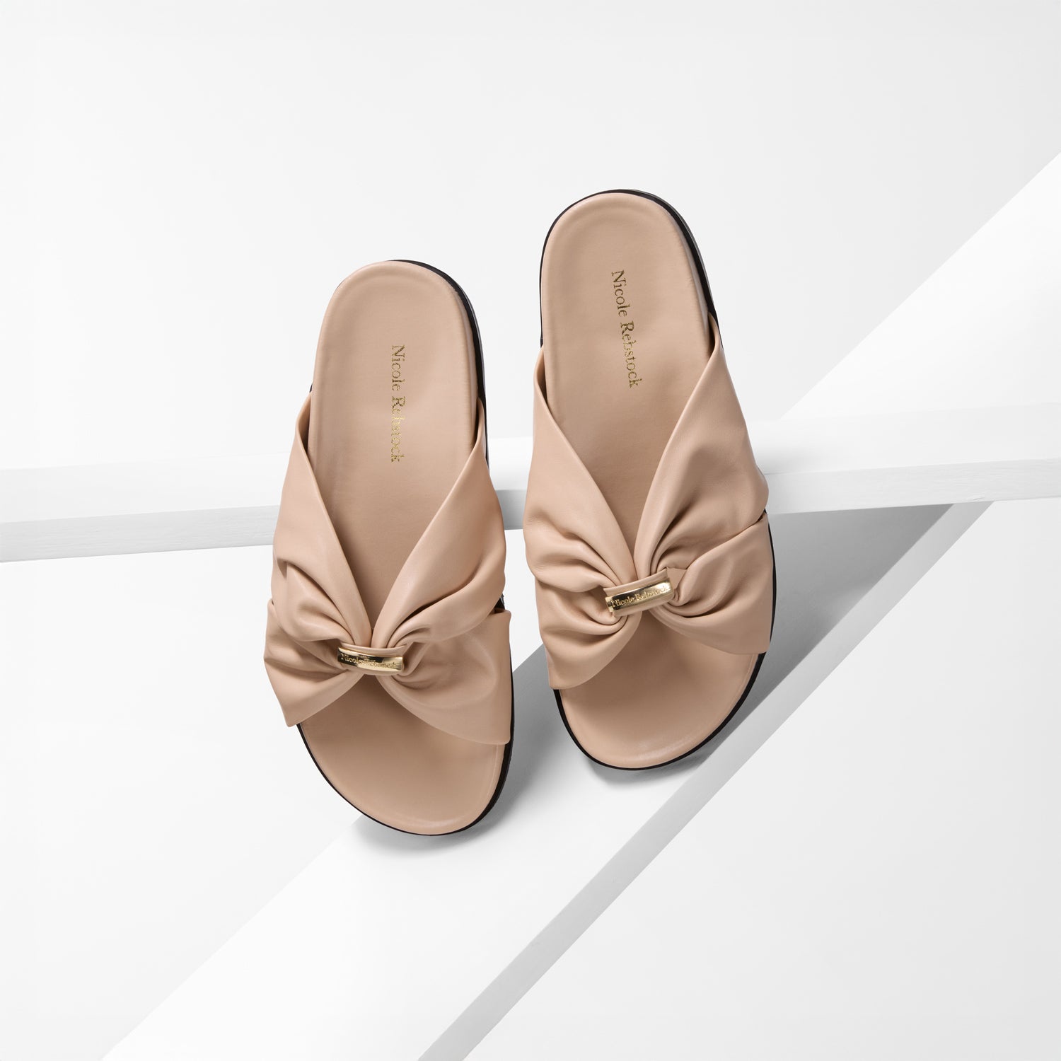 Macey Slide Sandal | Nude Leather