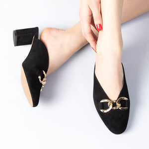 Mariah Mule Heel 65mm | Black suede