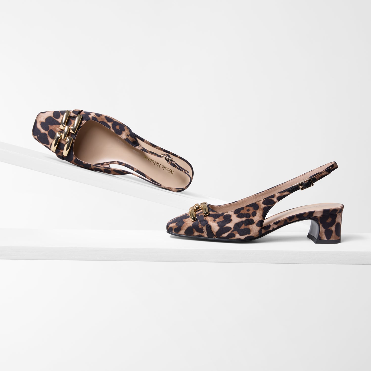 Mika Slingback Heel | Leopard Print Satin