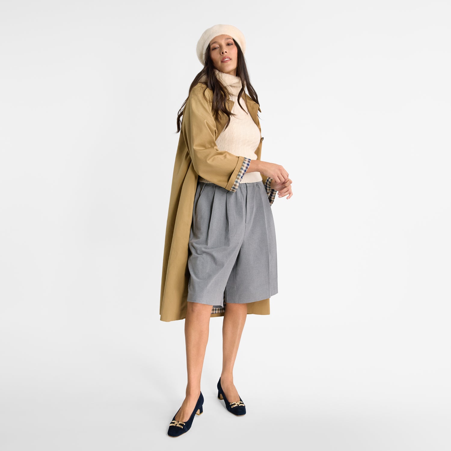 Mist Heel Navy Suede