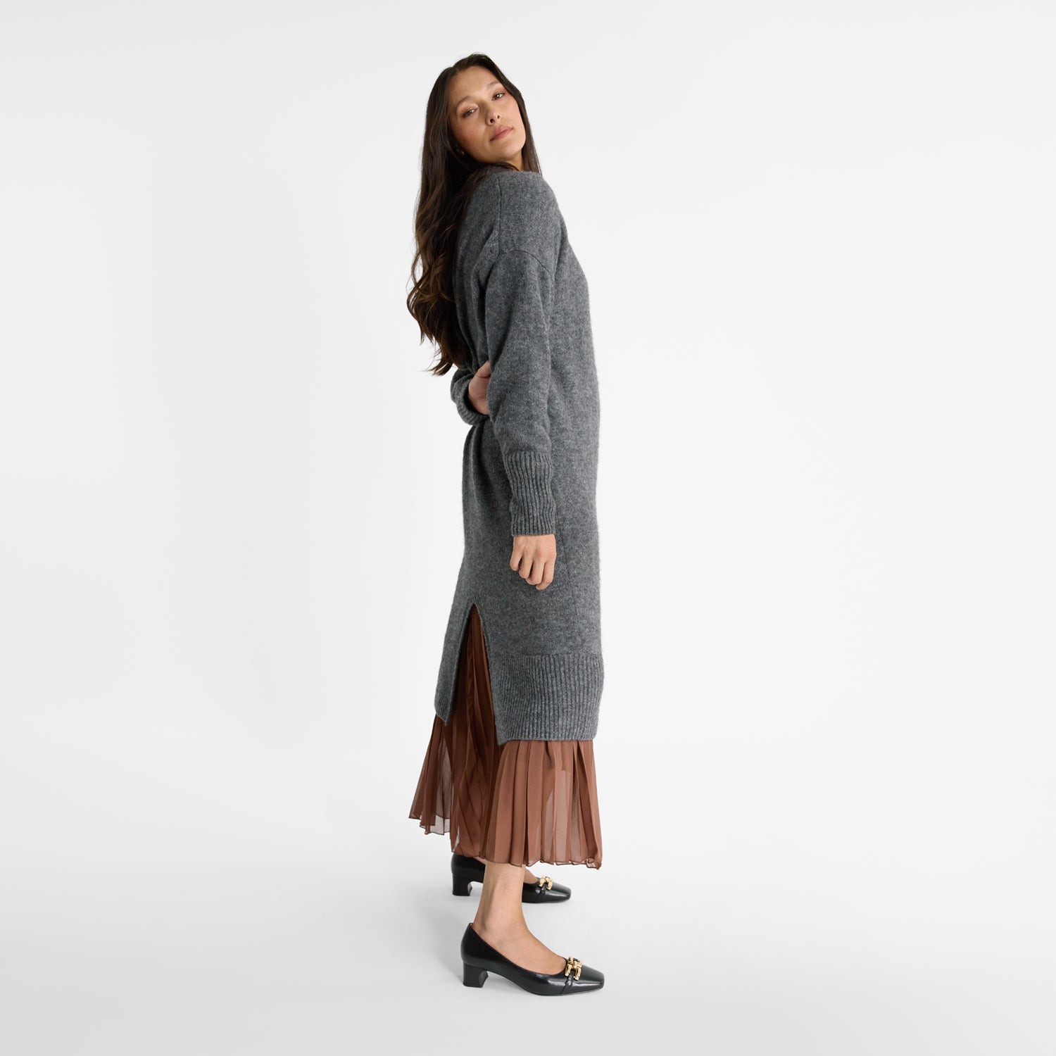 Mist Heel Black Leather