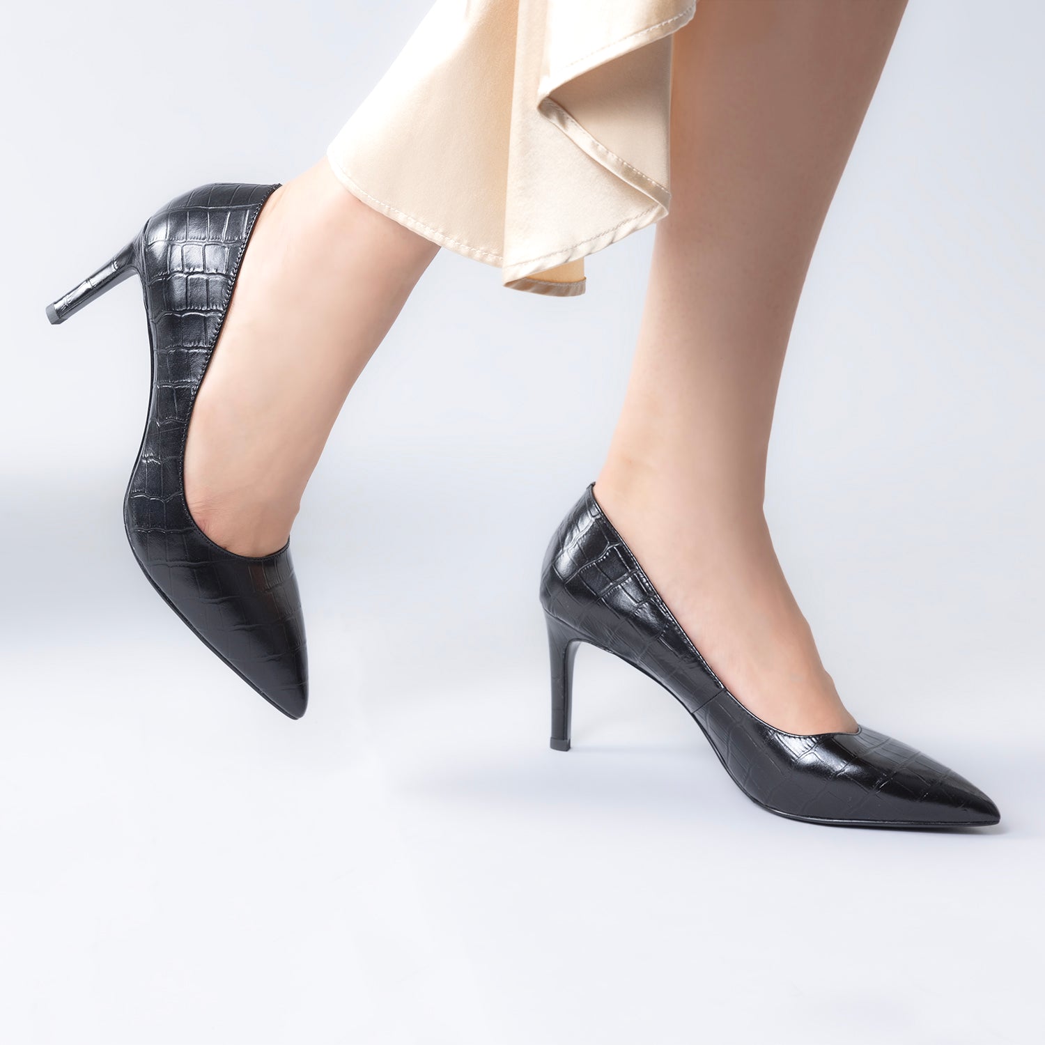 Nemesis 78mm Heel | Black croc