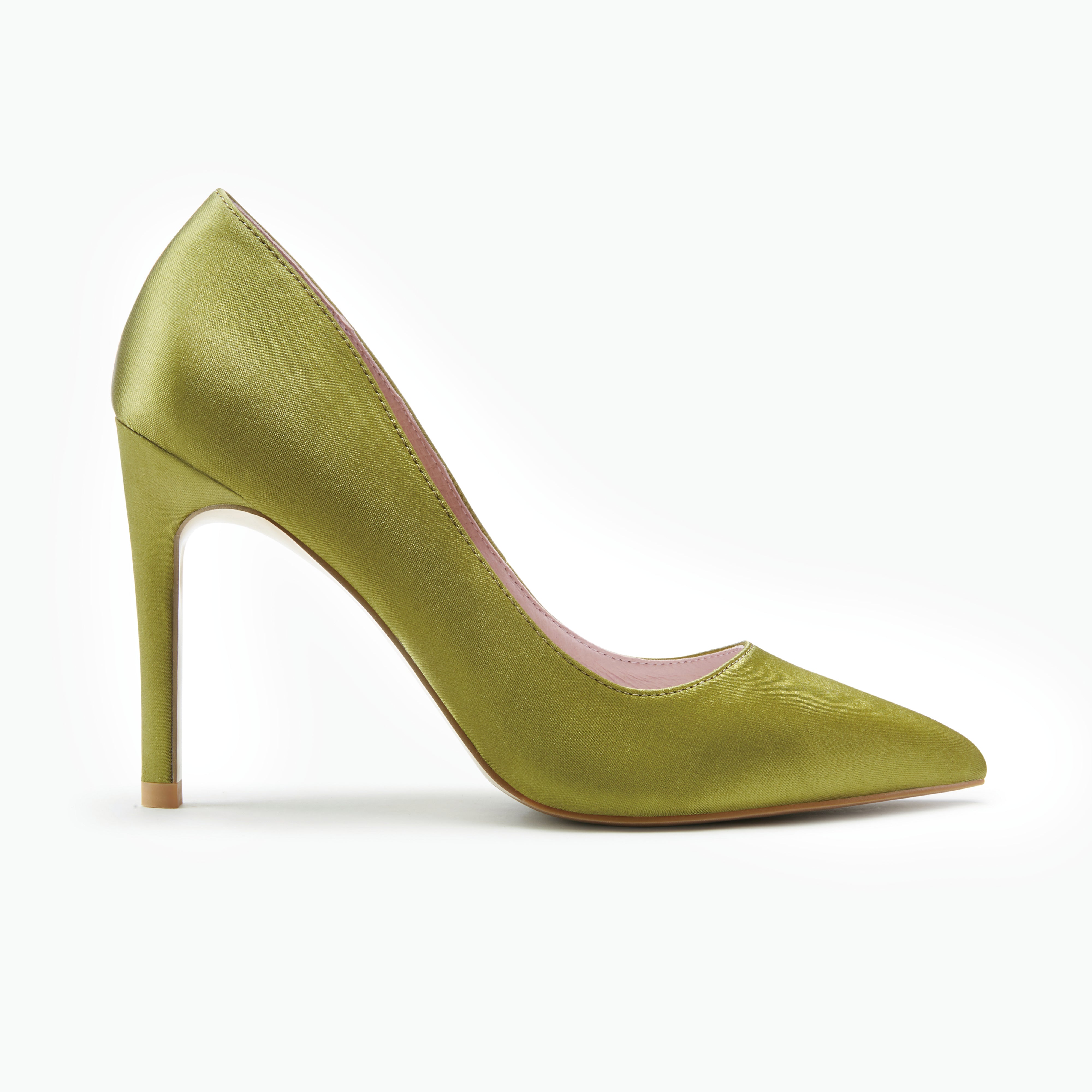 Nemesis 95mm Heel | Zest Green Satin