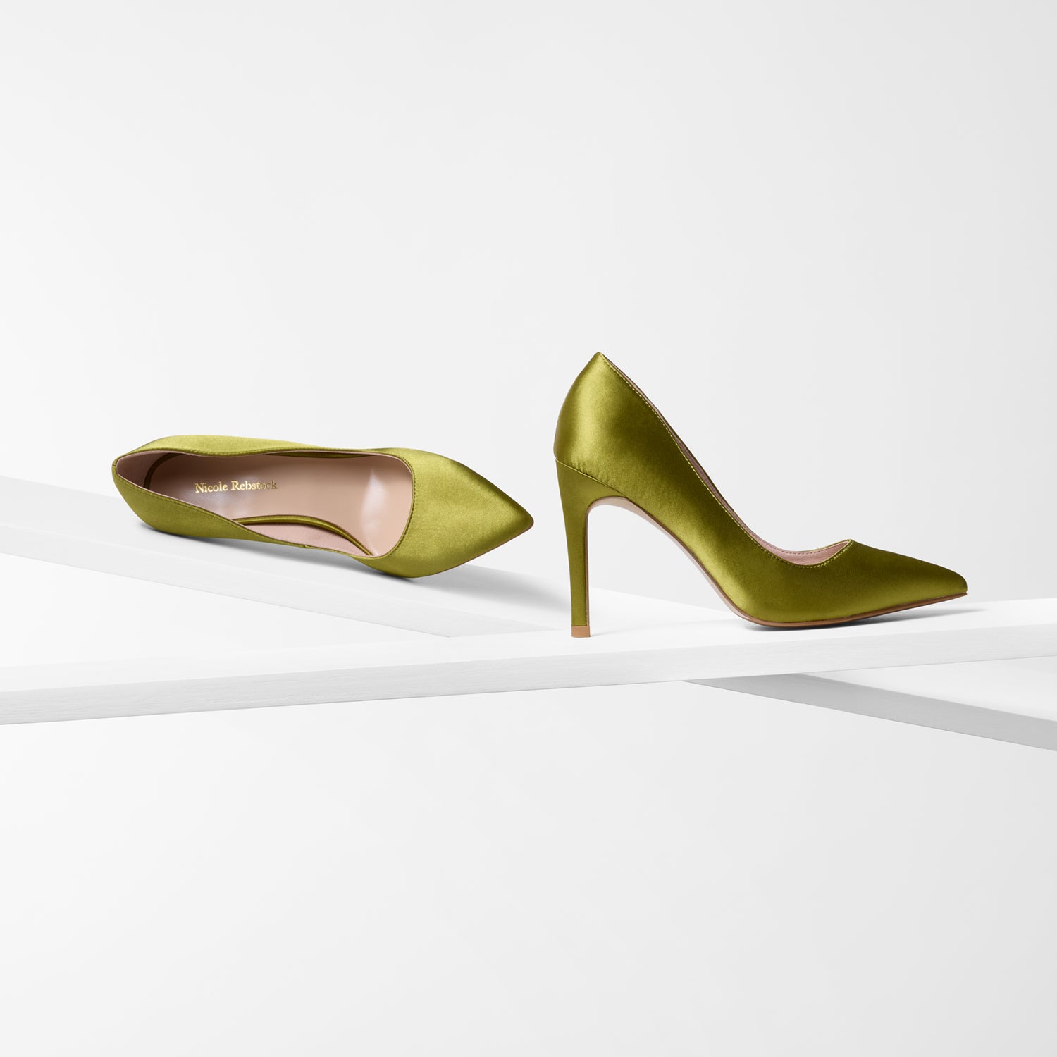 Nemesis 95mm Heel | Zest Green Satin