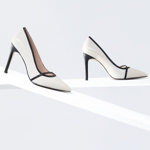 Nina Heel 95mm | Ivory/black