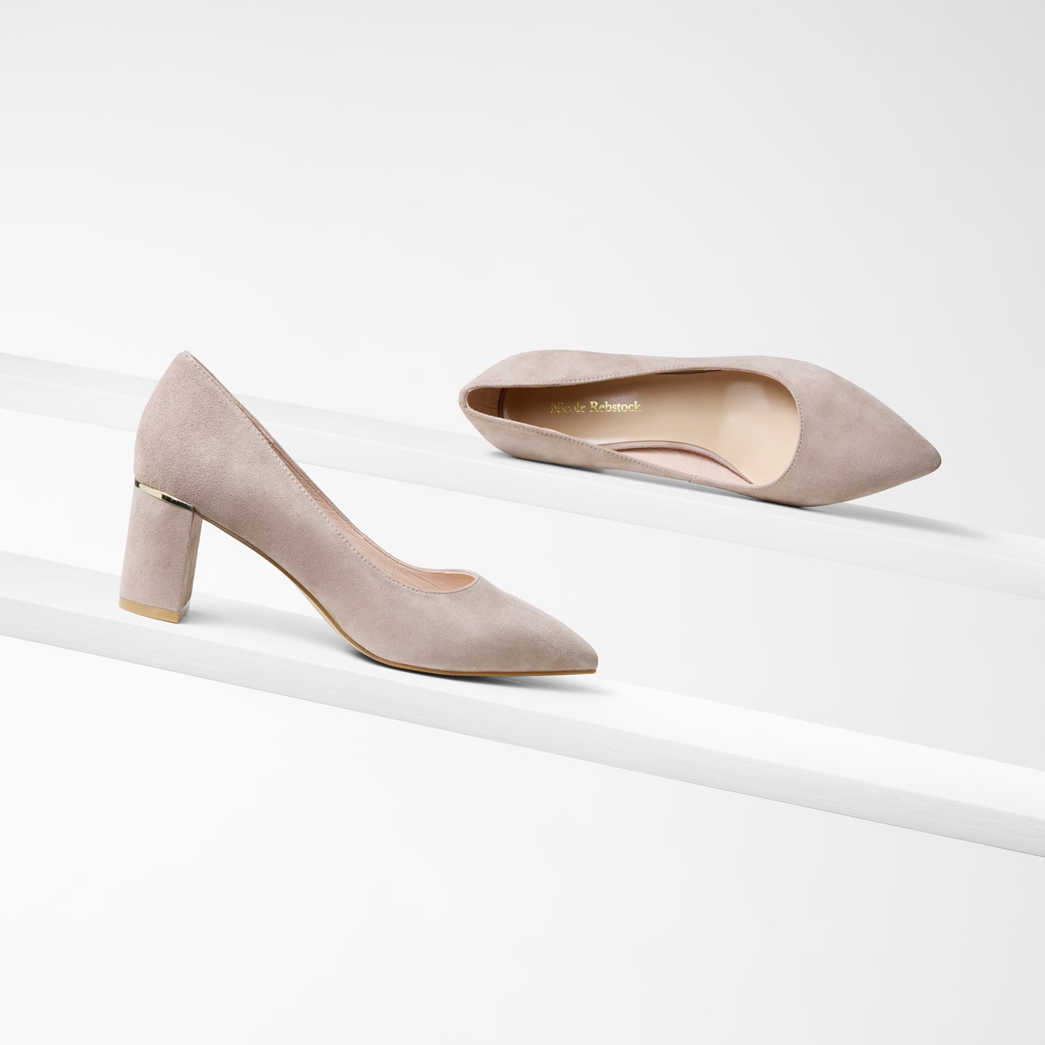 Olive Heel | Taupe Suede