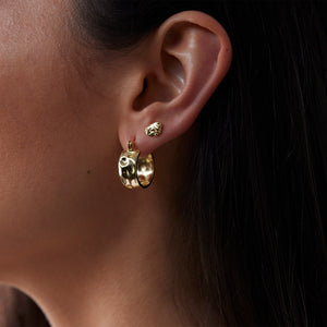 Petite Molten Hoop Earrings | gold