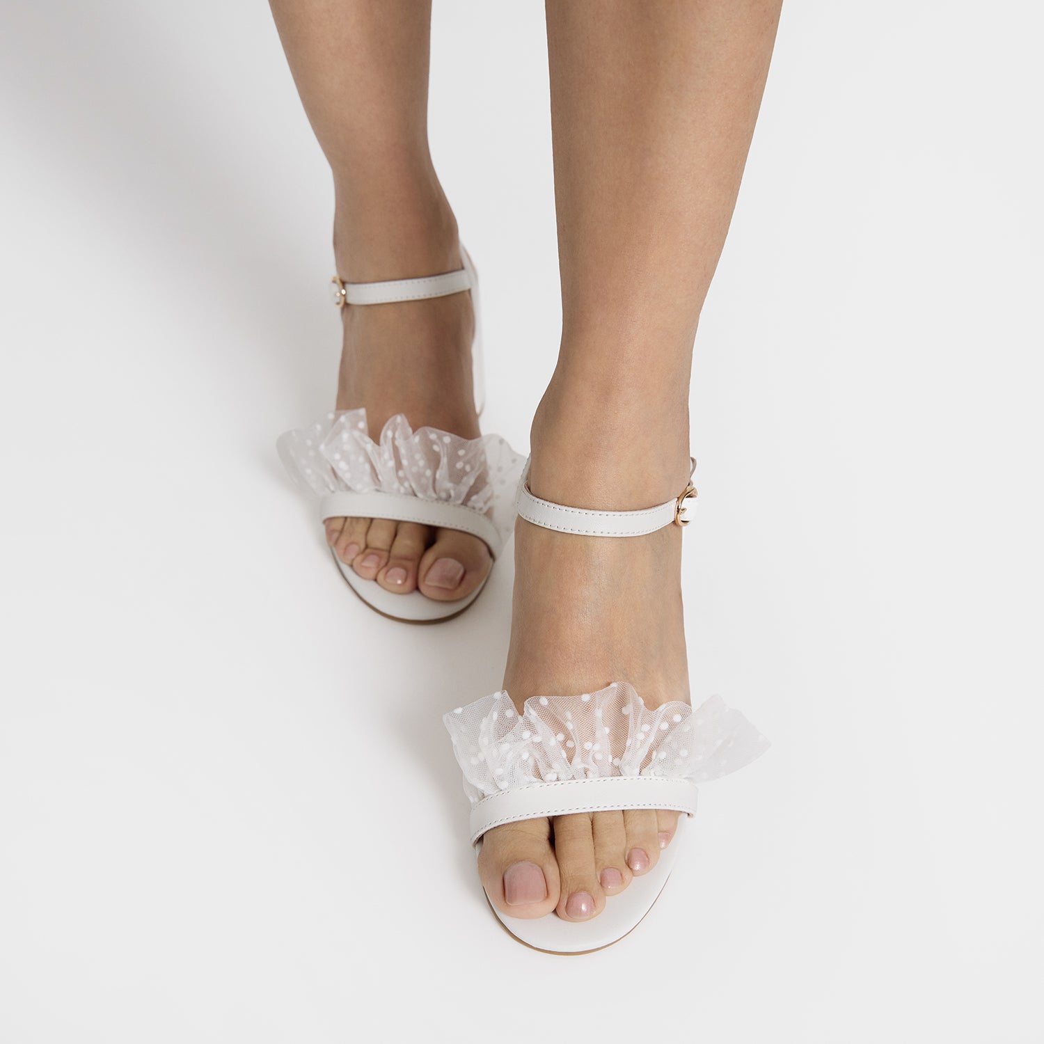 Freya Sandal Heel | Off-White Leather