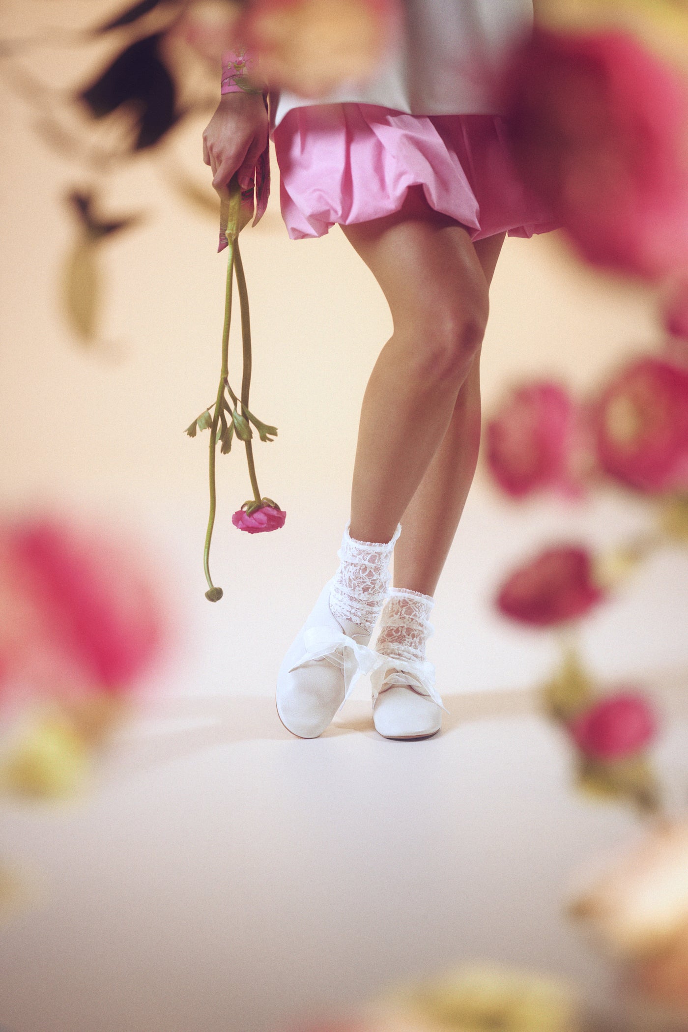 Xenia Flat | Blush Pebble Leather
