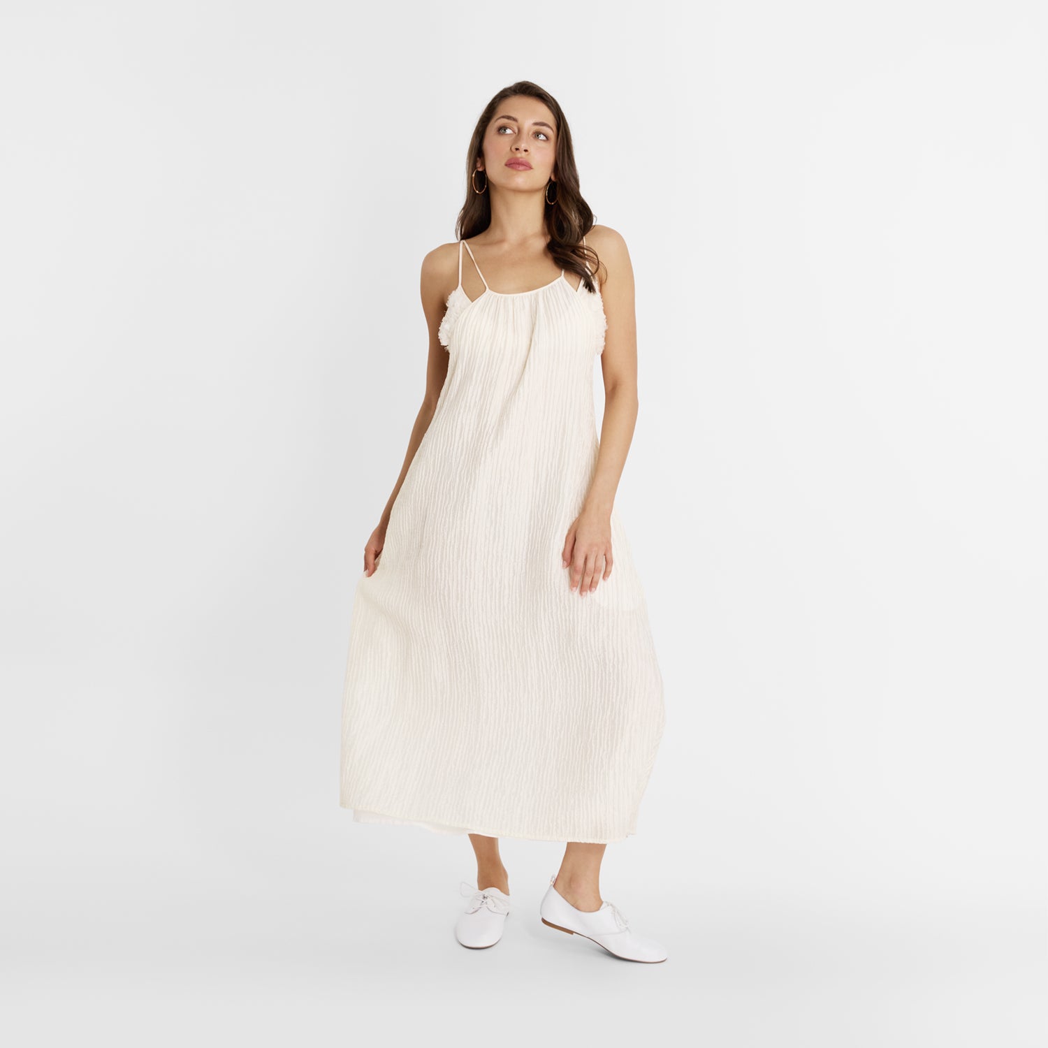 Xenia Flat | Leo/White Pebble Leather