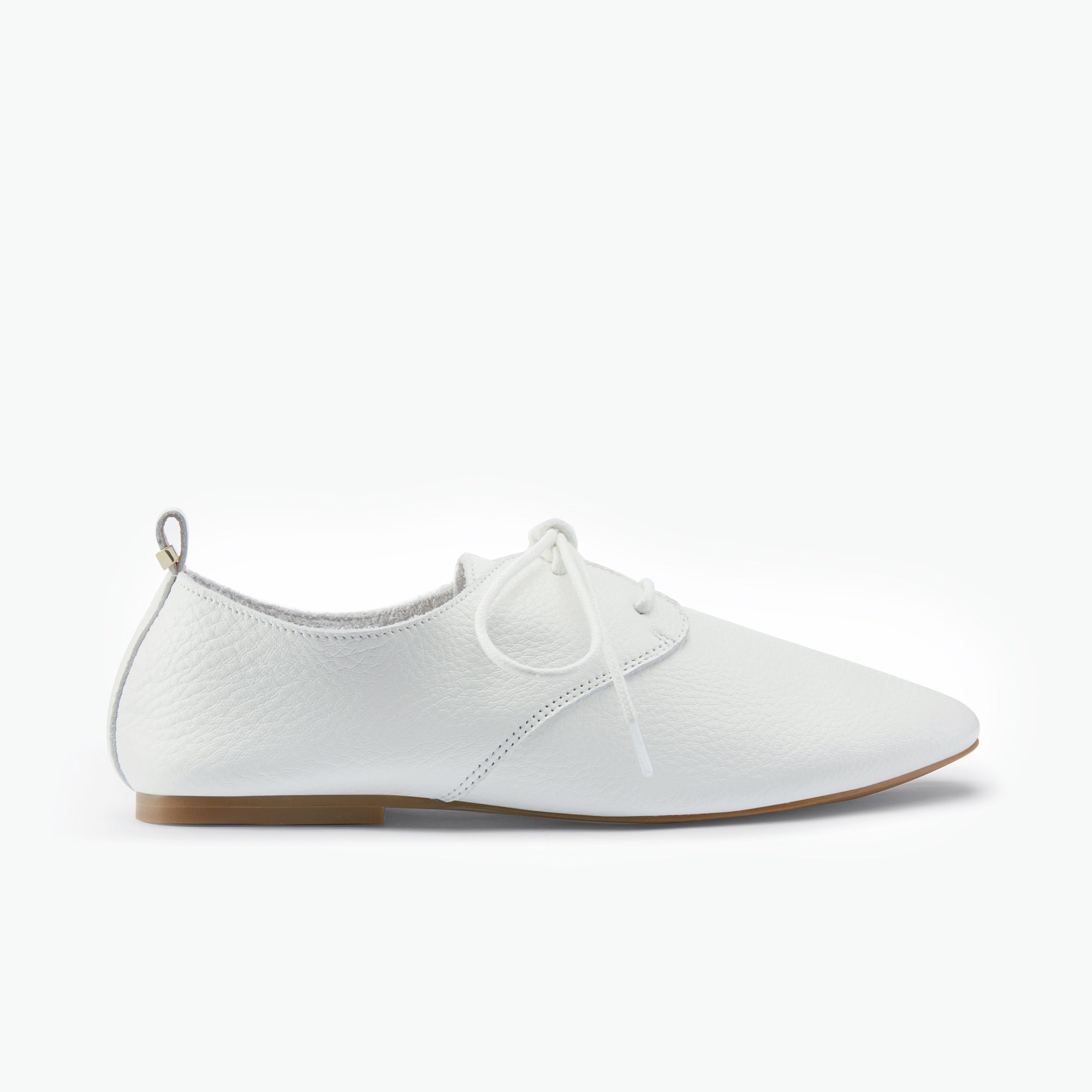 Xenia Flat | Leo/White Pebble Leather
