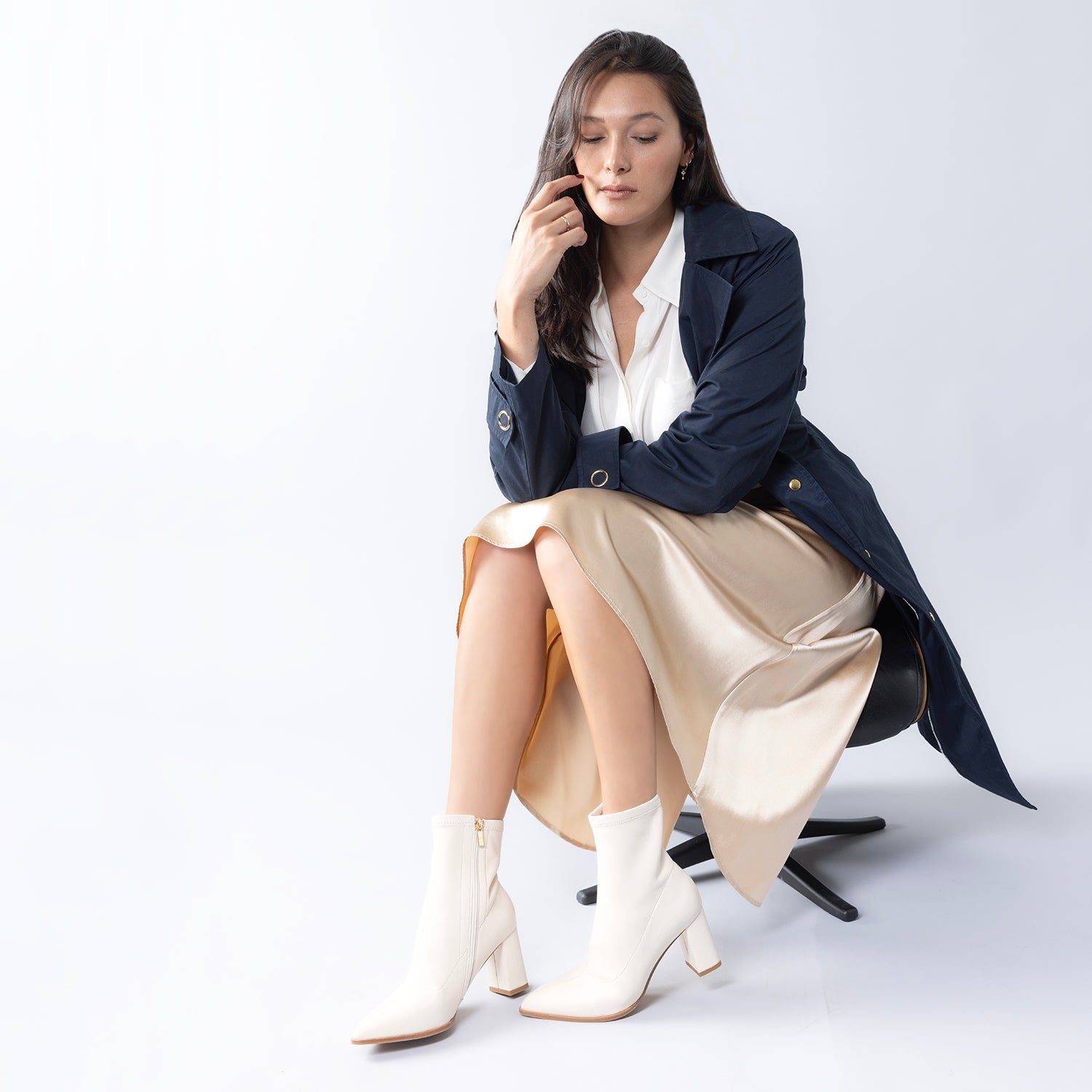 Zella Ankle Boot | ivory leather