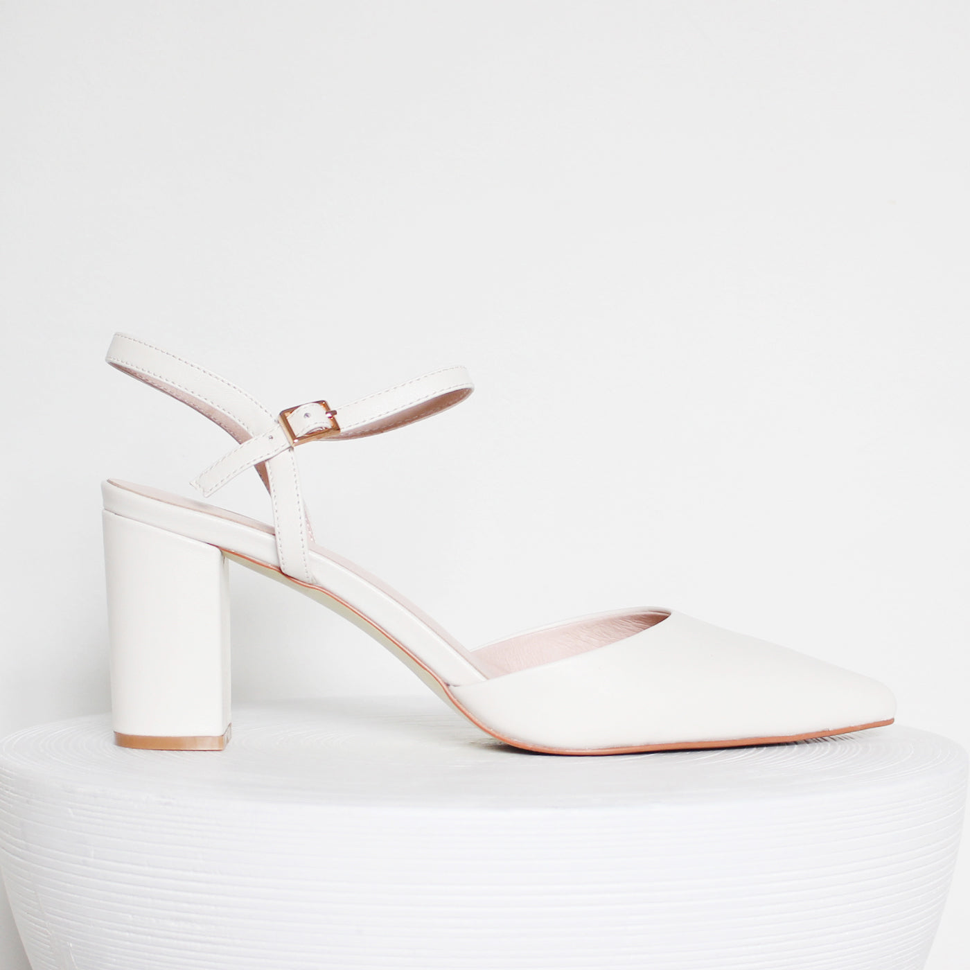 Alice Heel 75mm | Cream leather