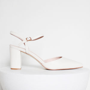 Alice Heel 75mm | Cream leather