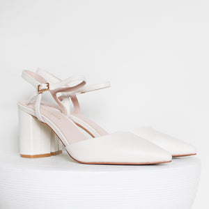 Alice Heel 75mm | Cream leather