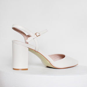 Alice Heel 75mm | Cream leather