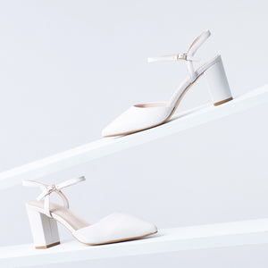 Alice Heel 75mm | Cream leather