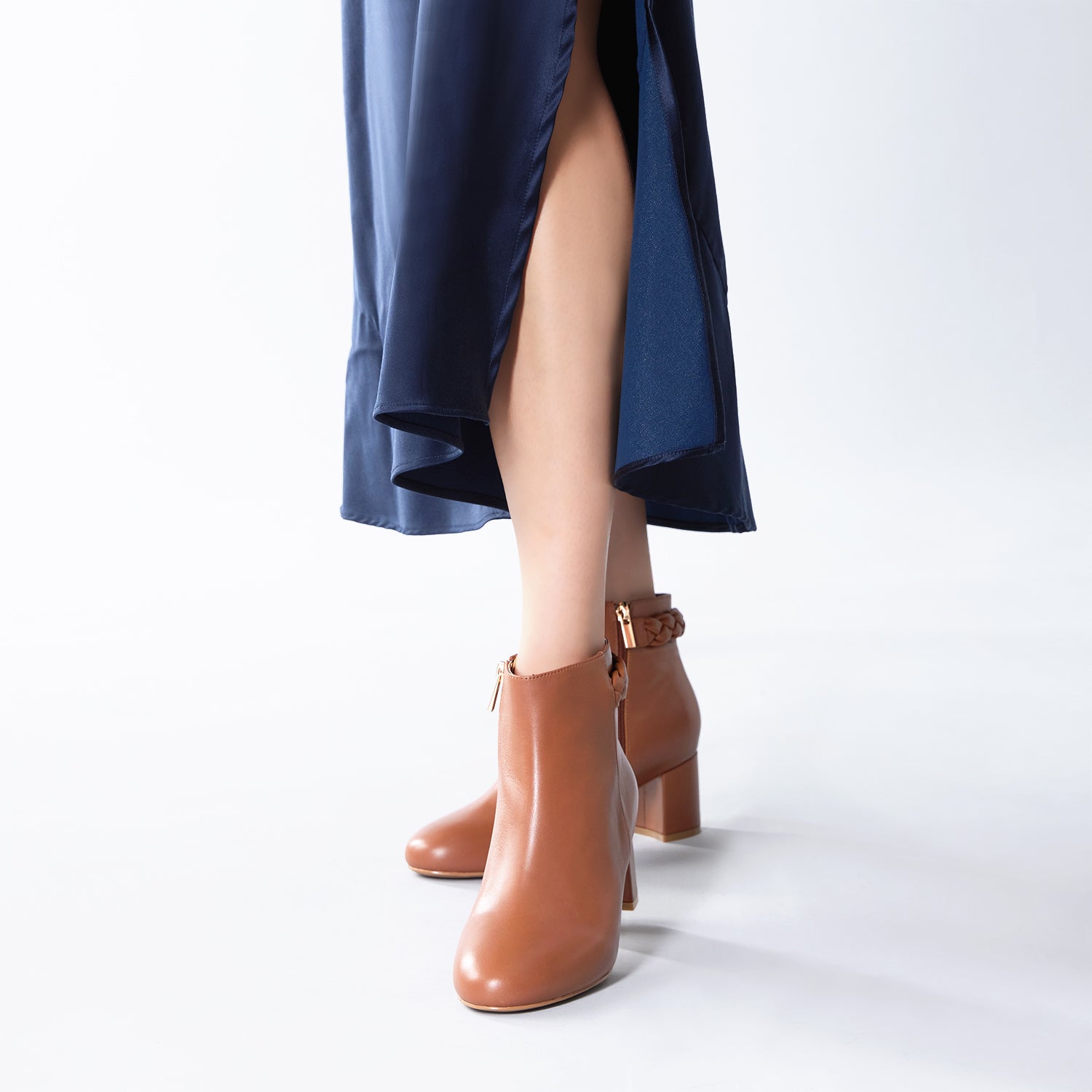Claudette Ankle Boot 60mm | Tan leather