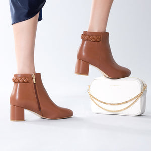 Claudette Ankle Boot 60mm | Tan leather