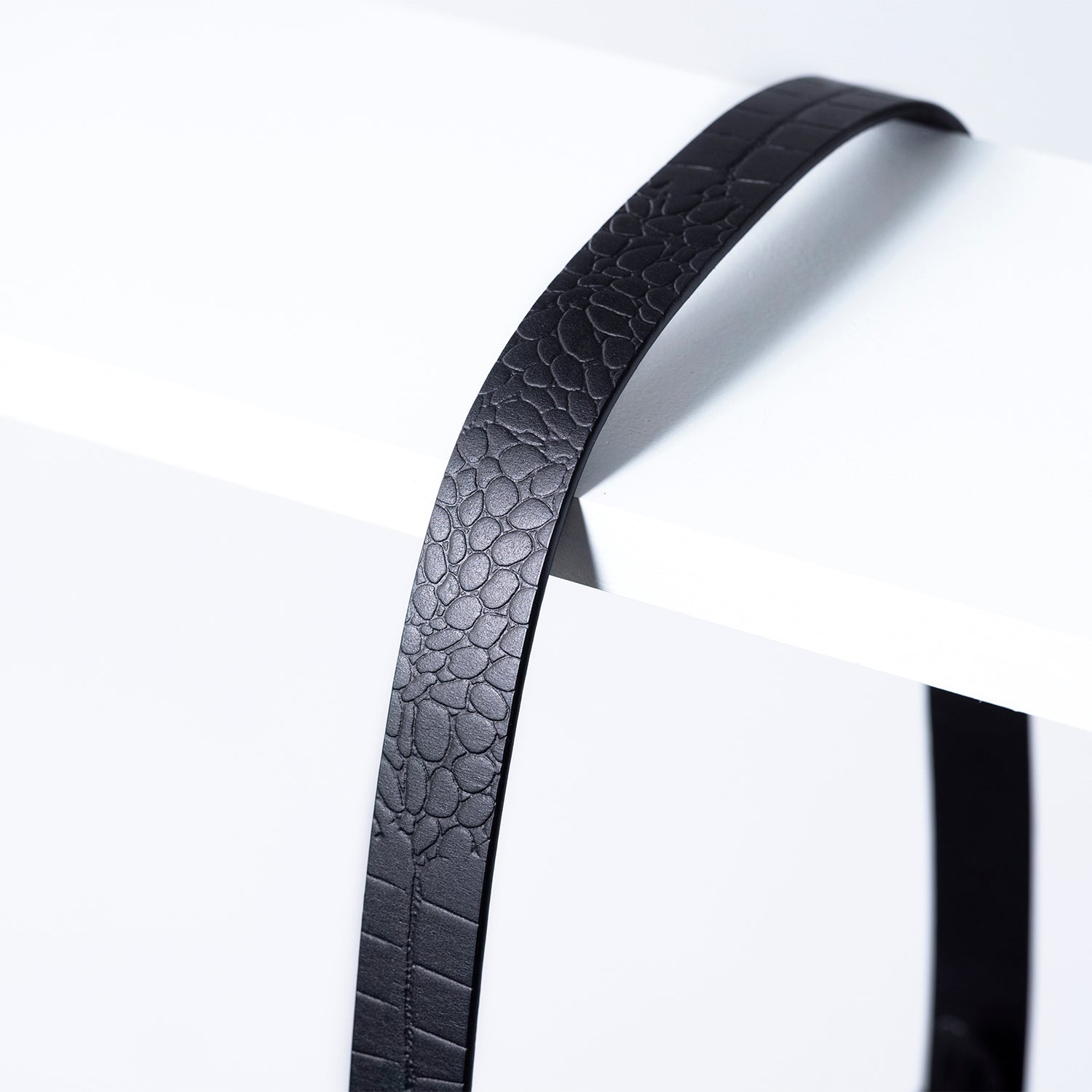 Signature Leather Belt 25mm | Silver Black Croc