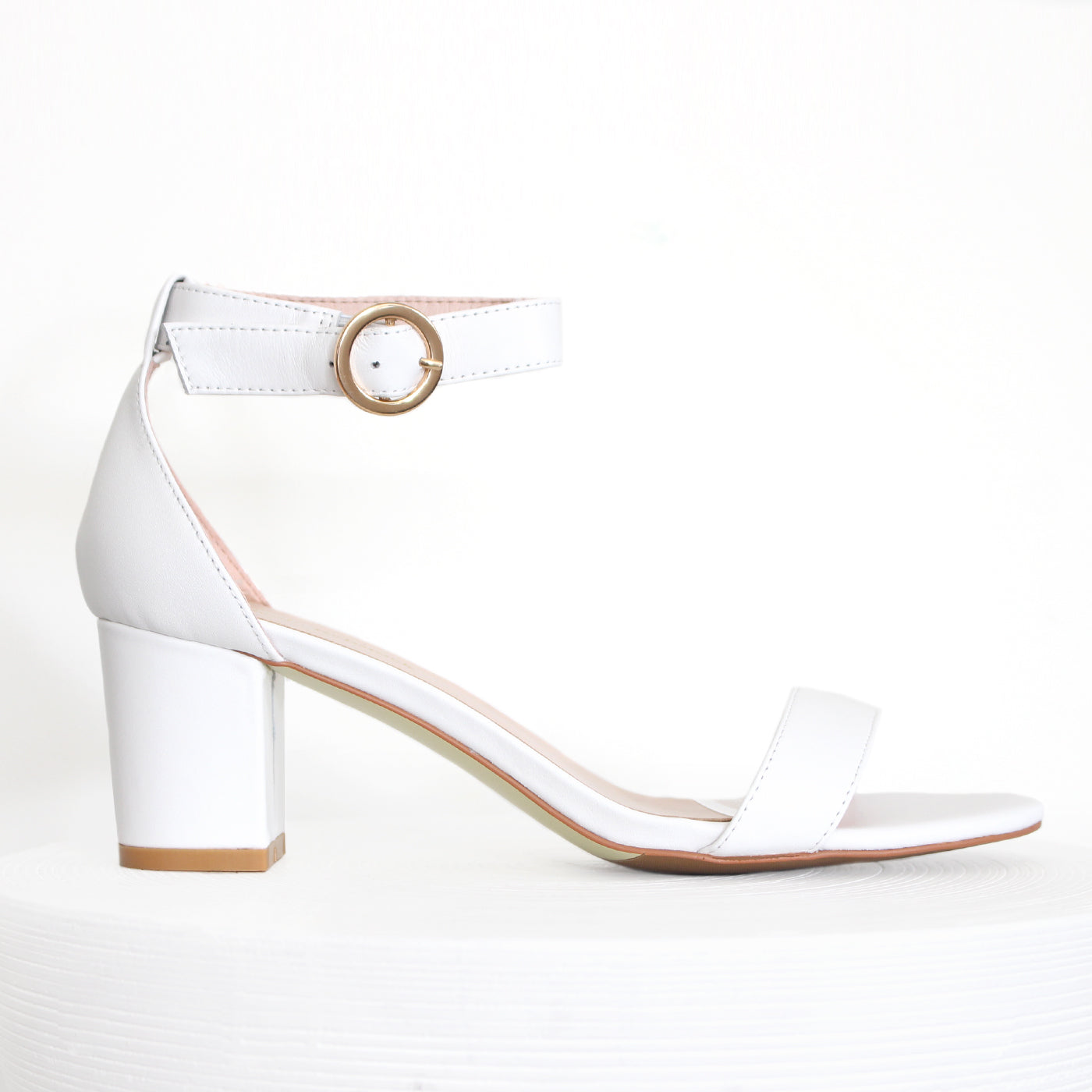 Dani Sandal Heel | White leather