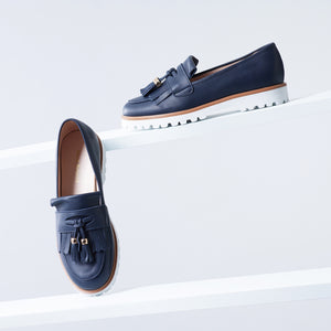 Demi Loafer | Steel blue leather