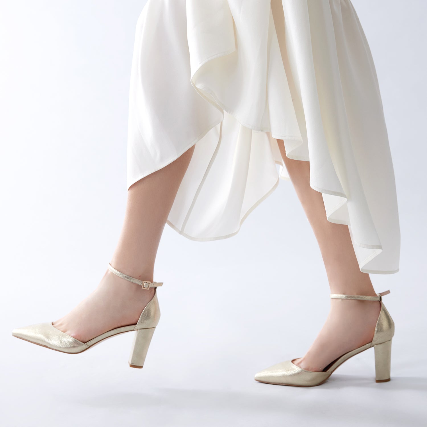 Hannah Heel 75mm | Muted gold leather