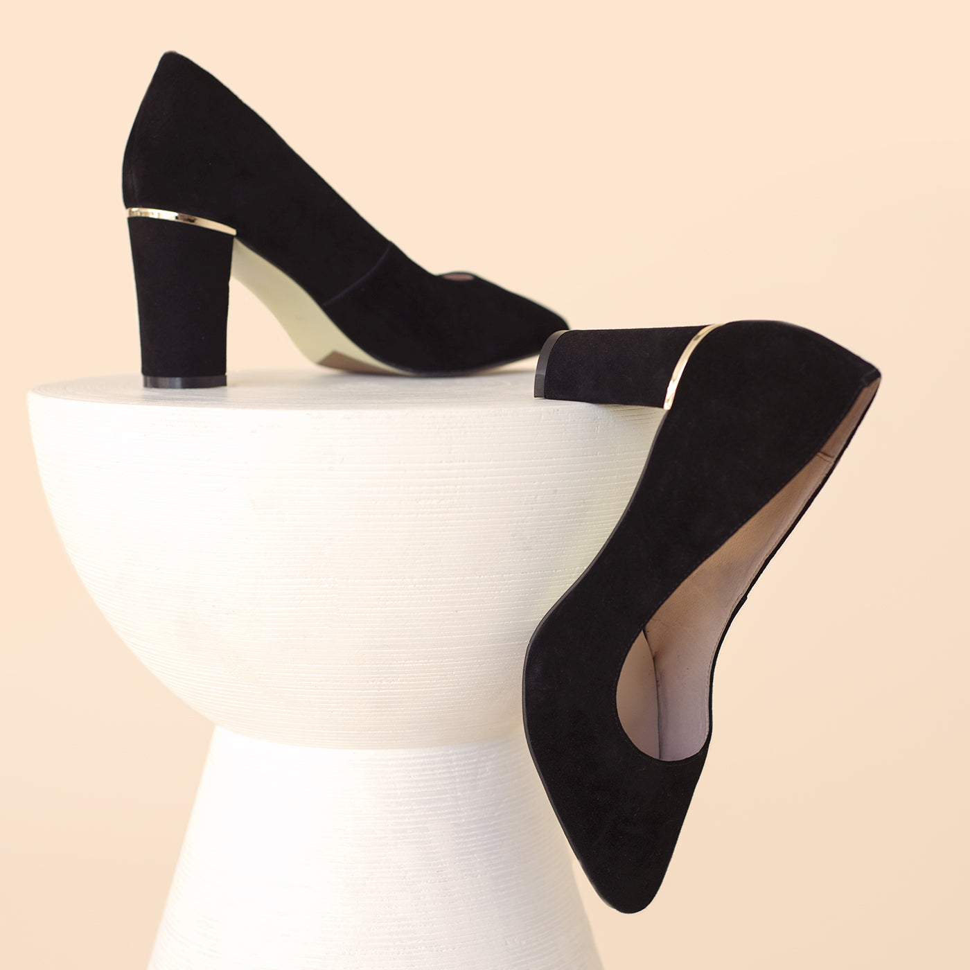 Jade Pump Heel 75mm | Black Suede