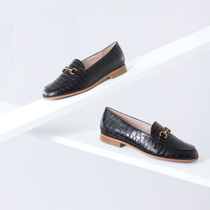 Marle Loafer 15mm | Black Croc