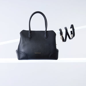 Melba Handbag | Black Pebble