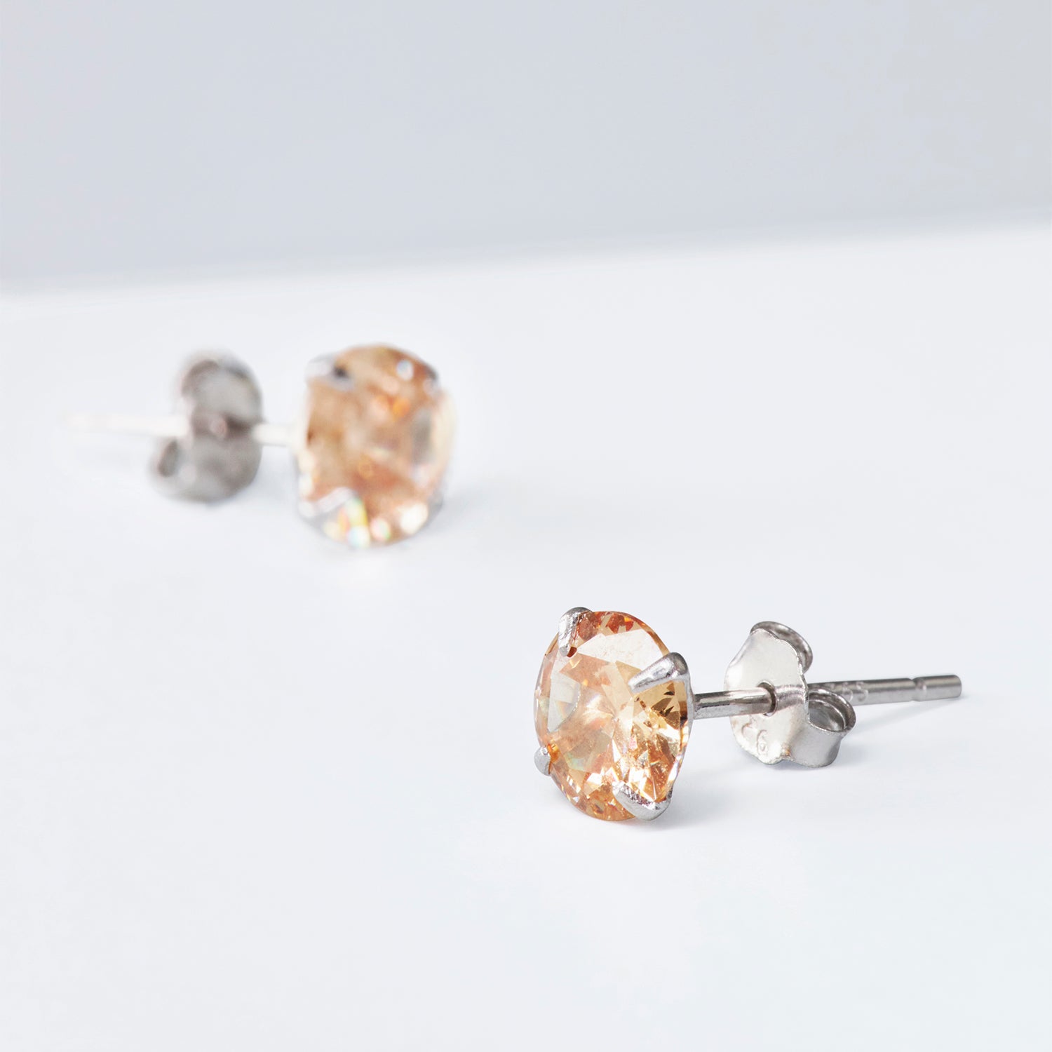Miss Marion Studs | silver amber
