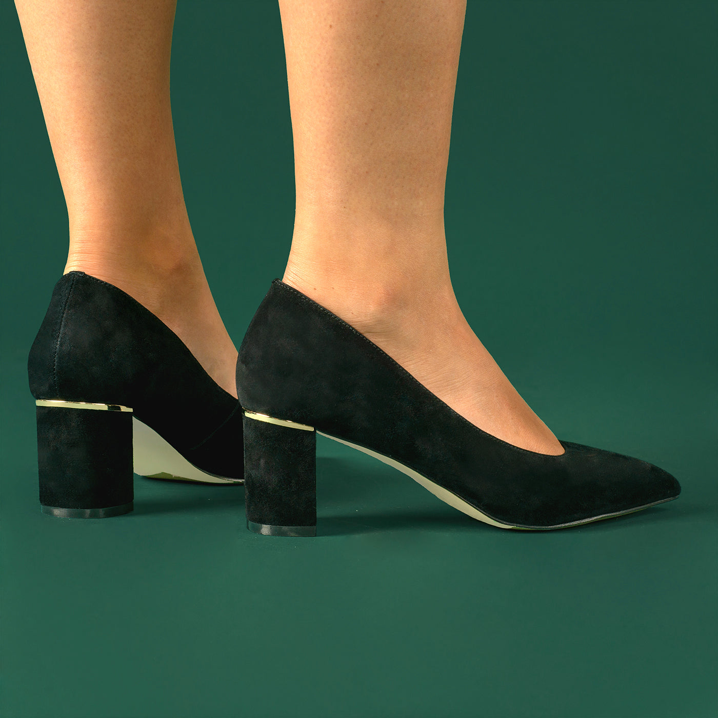 Olive Heel 65mm | Black Suede