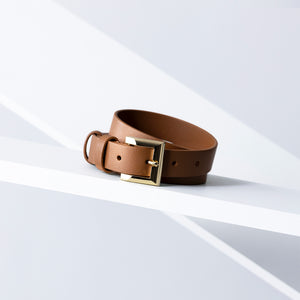Signature Belt 25mm | gold tan saffiano