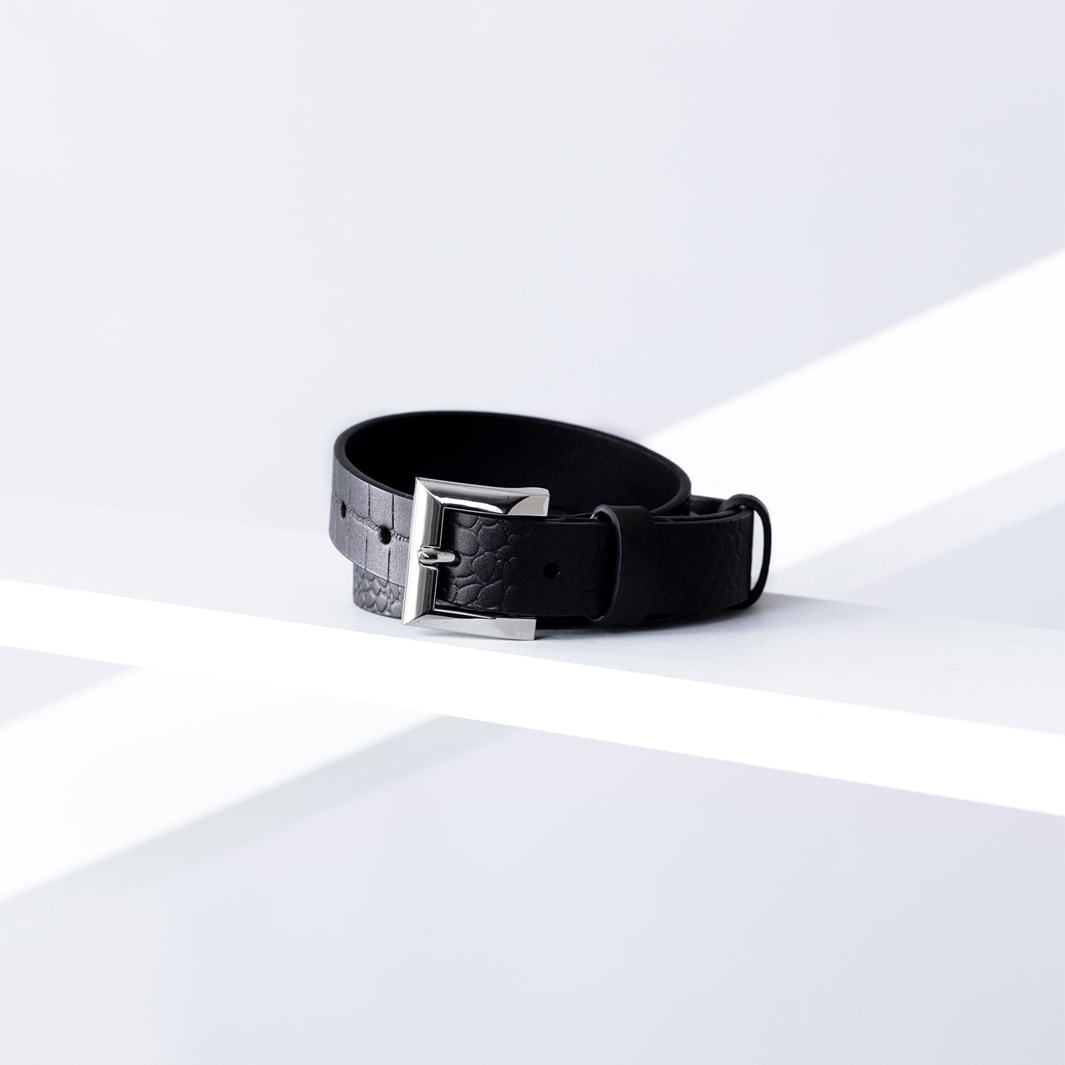 Signature Leather Belt 25mm | silver black croc