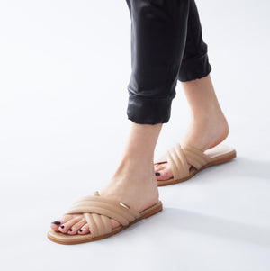 Faze Slide Sandal | Caramel leather