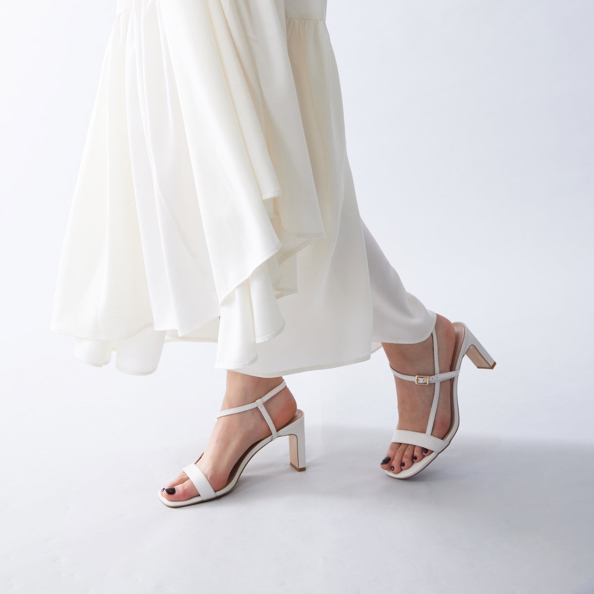 Vanessa Sandal 75mm | Off white leather